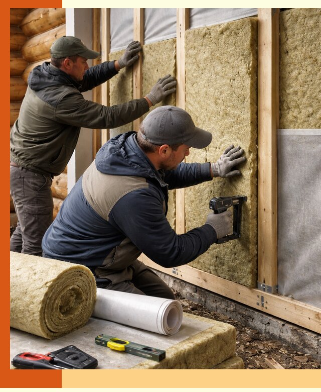 Утепление бревенчатого дома под ключ в Тейково