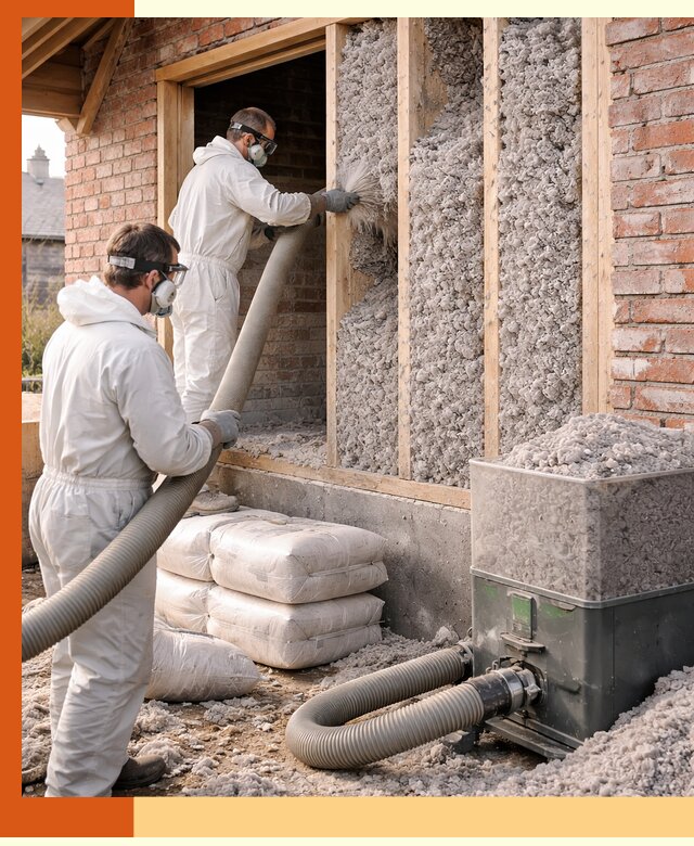 Утепление кирпичного дома эковатой в Тейково