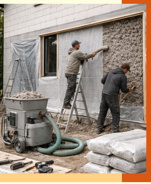 Утепление дома из газобетона эковатой в Тейково от 4893 руб./м2 | ТепломастерТкв