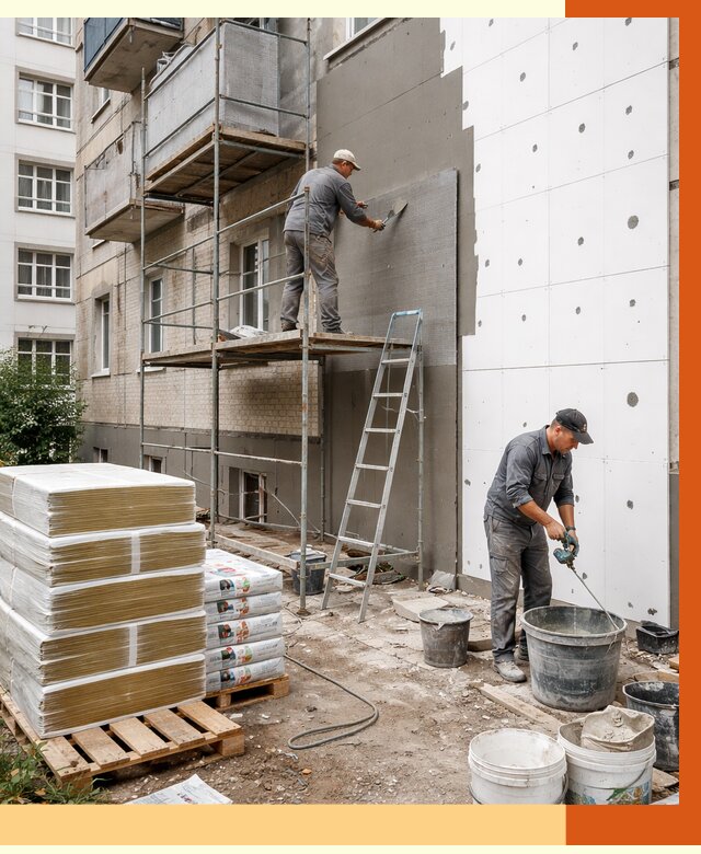 Утепление квартиры снаружи в Тейково от 6687 руб/м2 под ключ | ТепломастерТкв