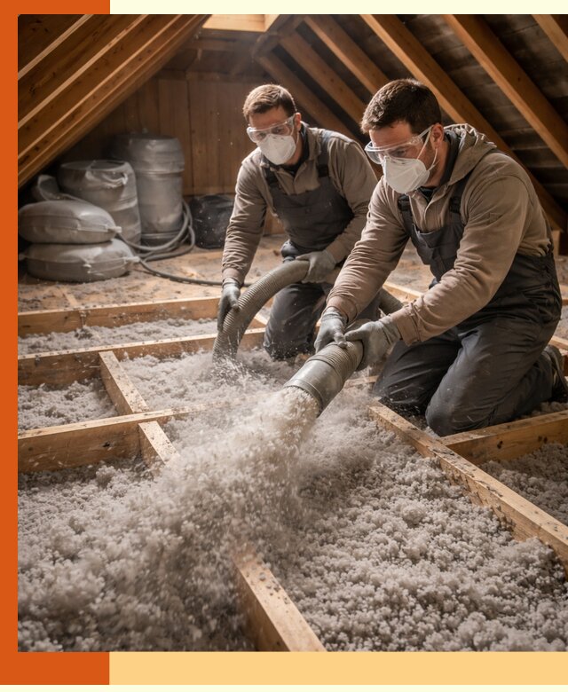 Утепление чердака эковатой в Тейково — быстро и надёжно