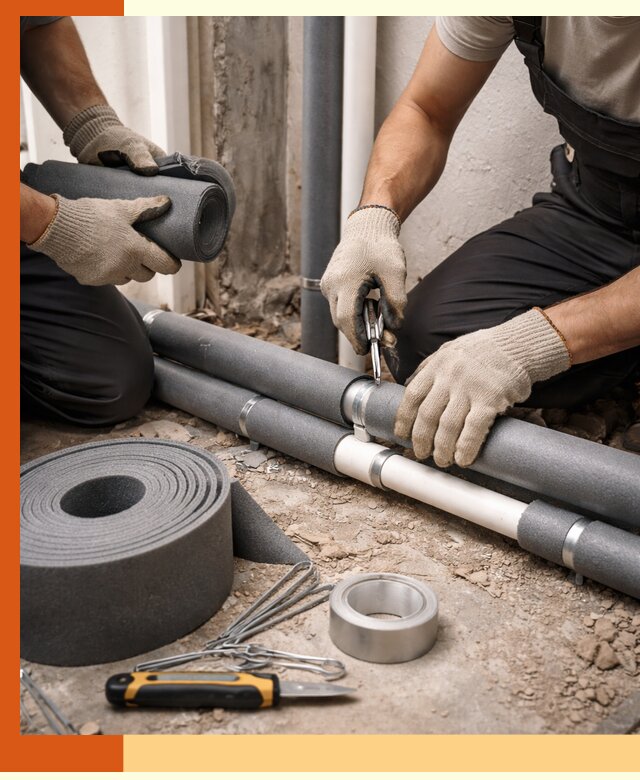 Утепление труб водоснабжения в Тейково — монтаж и защита сети