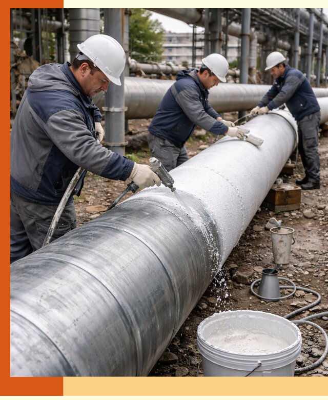 Утепление теплотрассы жидкой теплоизоляцией в Тейково