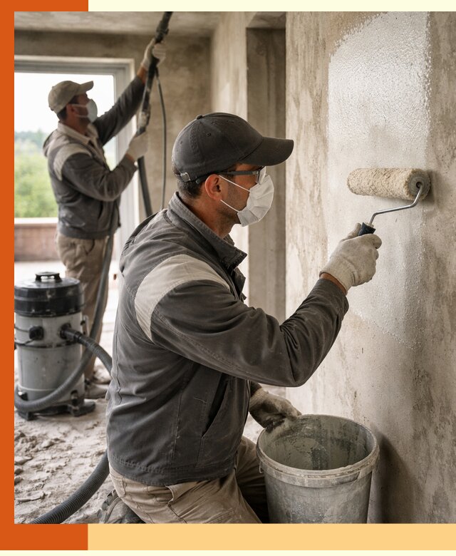 Подготовка поверхности под напыление утеплителя в Тейково