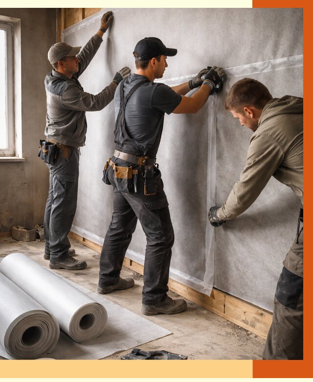 Монтаж ветроизоляции в Тейково от 4893 руб./м2 — профессионально | ТепломастерТкв